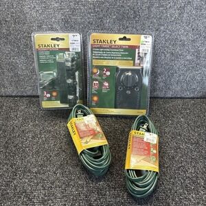 Stanley Light Timer~Stanley Plug Max Outdoor~(2) Stanley Indoor Extension Cord